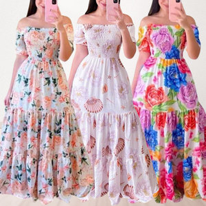 Envío Aleatorio Vestido Casual de Moda para Mujer, Nuevo Vestido Largo Floral de Verano para Dama, Vestido <span class=keywords><strong>Maxi</strong></span> de Ropa de Mujer para la Industria Pesada - Product Image 1