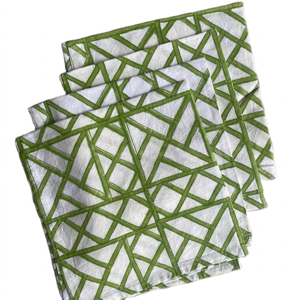 Serviettes en coton de taille personnalisée, imprimées à la main avec des motifs géométriques, écologiques, de style d'Asie du Sud-Est, de couleur rouge - Product Image 1