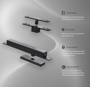 Giấu thủy lực sàn mùa xuân <span class=keywords><strong>pivot</strong></span> bản lề đôi diễn xuất mềm đóng cửa cho cửa không khung | mdzm - Product Image 1