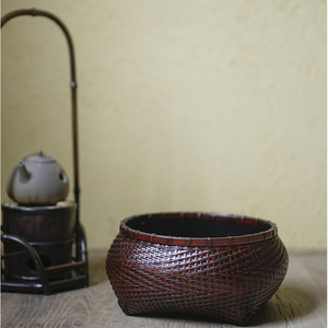 Handmade <b>Bamboo</b> Woven Charcoal <b>Basket</b> Round Carbon <b>Basket</b> For Tea Room Stove Accessories - Product Image 2