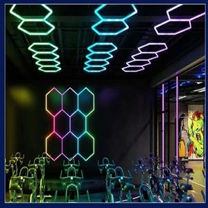 Usine personnalisée lumière rvb décor garage lumières led hexagone lumière pour garage boutique rvb décor - Product Image 2