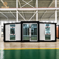 Casa Modular Prefabricada Moderna de Doble Ala Expandible con Ventana de Toldo, Puerta de Vidrio, Jardín, Villa, Cabaña, Casa Contenedor