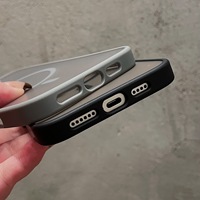 Coque de téléphone magnétique mate économique pour iPhone, cadre bicolore, protection anti-chute