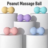 Rouleau de massage en silicone double balle texturé pour points de pression, relaxation musculaire, yoga, personnalisable OEM, directement de l'usine
