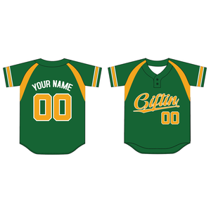 เสื้อเบสบอลกระดุม2เม็ดสีเขียวชุดเบสบอลชุดสตรีทแวร์เสื้อเบสบอล - Product Image 1