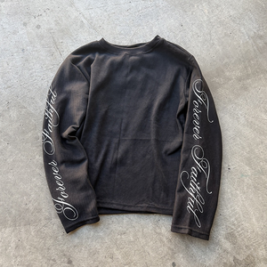 Felpa Girocollo in Cotone con Spalle Scivolate Personalizzata, Stampa Lettere Ricamata, T-shirt a Maniche Lunghe di Qualità, Produttore di Abbigliamento Personalizzato - Product Image 3