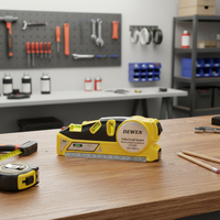 Livella Laser Industriale DEWEN a 3 Linee, Professionale, Orizzontale e Verticale, Portatile, Multifunzione, con Funzione di Misurazione Distanza, per Uso Domestico