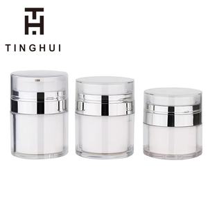 New Factory Price 15ml 30ml 50ml 100g Acrylic <b>Lotion</b> Luxury White Serum Matte PP Silver Pump Airless Jar Airless Pump Bottle - Product Image 5