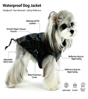 Veste de luxe pour chien en polyester, style motard, doublée polaire, imperméable avec fermeture éclair, durable, toutes saisons, vêtement d'extérieur pour animaux de compagnie