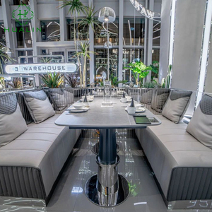 Hualin phong cách hiện đại nhà hàng chất lượng cao thiêu kết Đá Bàn ăn khách sạn Cafe chủ đề nhà hàng bàn ghế - Product Image 4