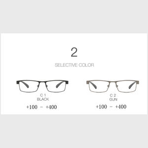 Lunettes de lecture tendance <span class=keywords><strong>pour</strong></span> hommes d'affaires, monture carrée en métal, verres en résine anti-lumière bleue, <span class=keywords><strong>presbytie</strong></span> +1.0~+4.0 - Product Image 4