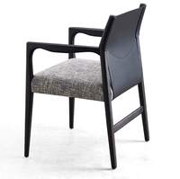Chaises de salle à manger en chêne massif nordique, prix de gros, fauteuils en bois rembourrés en lin et cuir, spacieux et confortables