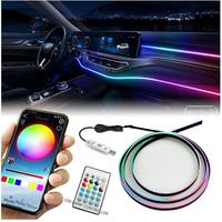 Maidsail Nouvelle Lampe d'Ambiance pour Voiture, LED à Couleurs Magiques, en Acrylique, pour Console Centrale, Installation USB Sans Perçage, Décorative à Effet Eau Courante