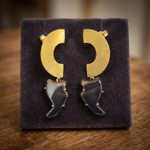 Boucles d'oreilles en agate naturelle de Sameer Art and Craft, plaquées or 18 carats, forme naturelle, facettées, meilleur cadeau pour la Saint-Valentin - Product Image 3