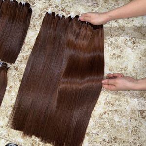 Extensions de cheveux humains vietnamiens de haute qualité, double trame super épaisse, trame double cousue à la machine, cuticules alignées, mèches vierges pour la vente en gros aux salons - Product Image 1