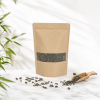 Sachet d'emballage en papier kraft écologique personnalisé avec logo, refermable à fermeture éclair, pour café, thé, noix, avec fenêtre transparente, vente en gros