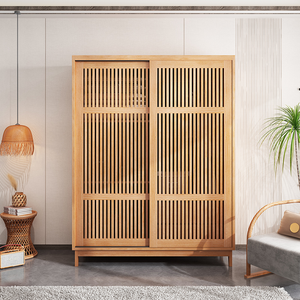 Armoire en bois moderne, organisateur de placard personnalisé, armoire de rangement, porte coulissante à battants, meubles de chambre à coucher durables pour la vente en gros - Product Image 1