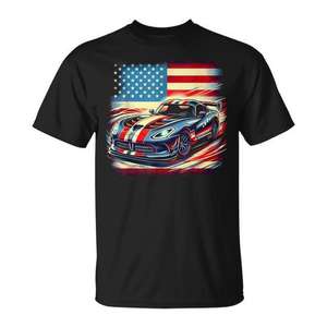 Camiseta Viper American Supercar negra con gráfico para hombre - Product Image 1