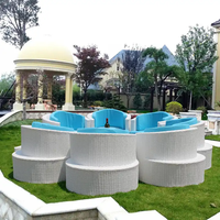 Jardin pas cher PE rotin en forme de fleur conception mariage célébration meubles d'extérieur chine