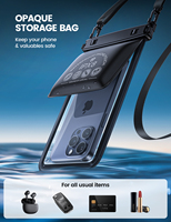 Étui étanche pour téléphone Lamicall PRAB05 IPX8, 2 poches, sac étanche pour téléphone portable, grande capacité, étui sous-marin pour smartphone, argent liquide, clés
