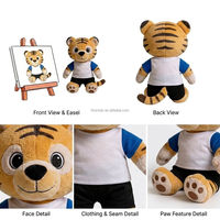 Peluche Tigre Unisexe Super Douce, Poupée Décorative Rembourrée en Coton PP, Cadeau Personnalisé pour Enfants, Mascotte de Marque
