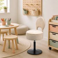 Chaise de rangement pivotante moderne en velours doux, réglable par vérin à gaz, avec dossier, pour salon et coiffeuse