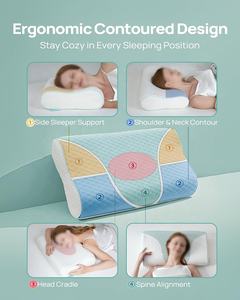 Bantal tidur ukuran Queen, bantal gelombang ortopedi kontur dapat disesuaikan ergonomis perut belakang untuk Tempat Tidur samping - Product Image 5