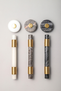 Ánh Sáng Sang Trọng Đơn Giản Đá Cẩm Thạch Tự Nhiên Đồng Thau Xử Lý Nhà Bếp Bắc Âu Cao Cấp Tủ Quần Áo Xử Lý - Product Image 3