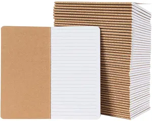 Encuadernación de costura personalizada para estudiantes, cuaderno de papel Kraft OEM para escuela forrada, color marrón, a6, promoción al por mayor