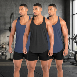 Mens Seamless <b>Running</b> <b>Singlet</b> Lightweight Polyester Sports Vest Breathable Marathon Workout Training Shirt Athletic Gym Wear - Product Image 3