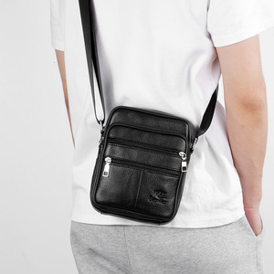 Men's <strong>Side</strong> <strong>Bag</strong> <strong>Small</strong> Shoulder Strap Crossbody <strong>Bag</strong> Leather Men's Genuine Leather Crossbody Messenger <strong>Bag</strong> - Product Image 3