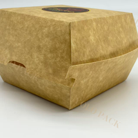 Emballage écologique Emballage de hamburger recyclé jetable à emporter Emballage de hamburger de fast-food mini boîte à hamburger en papier kraft personnalisée