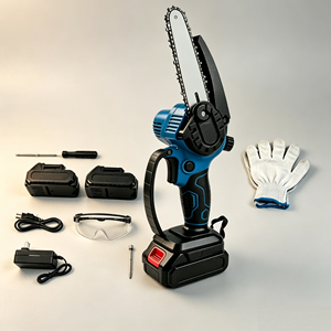 Mini tronçonneuse électrique sans fil de 6 pouces, sans balais, avec batterie au lithium 20V pour la coupe d'arbres et la découpe du bois - Product Image 3