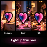 Miroir de Maquillage LED Cœur Infini Personnalisé en Gros, Certifié ROHS REACH, Design Art Déco, Décoration de Mariage pour Lieux