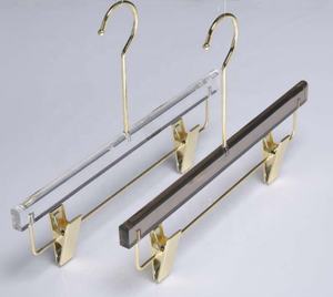 Nouveau magasin <span class=keywords><strong>de</strong></span> vêtements, support transparent en acrylique pour vêtements et pantalons avec crochet doré - Product Image 4