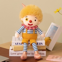 Peluche Clown Mignonne, Poupée en Peluche Douce, Cheveux Jaunes, Rembourrage Coton PP, 31-50cm, OEM ODM Personnalisé, Cadeau d'Anniversaire pour Enfants, Décoration de Fête