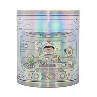 Nouveau design OEM personnalisé Boîte d'emballage en papier cylindrique en forme de capsule spatiale souvenir créatif avec fenêtre rotative
