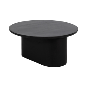 Tavolino da Caffè Rotondo in Legno Moderno, Finitura in Legno di Mango Massiccio, Arredamento per Soggiorno - Product Image 2