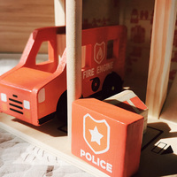 Station de jeu de rôle en bois pour enfant, jouet, reproduction rouge, salon de feu, maison de jeu