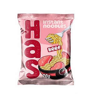 Nouilles instantanées au bœuf certifiées Halal, HACCP, ISO, Kosher, 70g, bloc de farine de blé frit, durée de conservation de 12 mois, 18% de matières grasses - Product Image 1