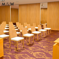 M & W Hotel Hall Conception de grain de bois Mur mobile coulissant et utilisable Salle de banquet insonorisée Cloisons de séparation mobiles avec porte de passage