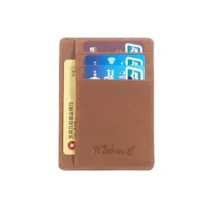 Fabrika doğrudan özel standart boyut cep telefonu cep ince cüzdan Pu deri kredi kart tutucu ile özel Logo