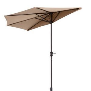 9 футов Водонепроницаемый полубоковой садовый зонт для патио 3 м открытый зонт от солнца с железным шестом для бассейна-из полиэстера - Product Image 2