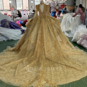 XS232 Elegante Vestido de Fiesta con Cuello en V, Borlas y Cristales, con Cola Larga - Product Image 6