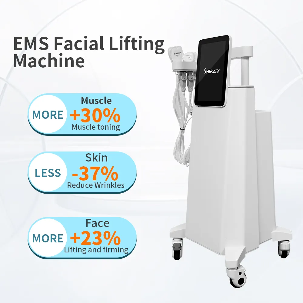 Vertical Ems Face Sculpting Machine And RF Ems Face Massager Lifting Machine / Neck Face Beauty Ems Facial Lifting Device