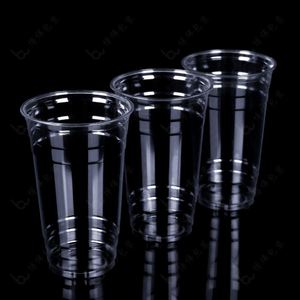 Gobelet en plastique transparent PET jetable et écologique de 98 mm, fond plat, 12 oz-24 oz, pour thé au lait, café froid - Product Image 2