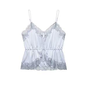 Ropa de Mujer, Primavera, Nuevo Chaleco sin Mangas de Seda y Satén con Ribete de Encaje, Moderno y Versátil - Product Image 3