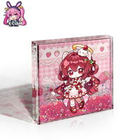 Bloc de présentation en acrylique transparent personnalisé avec dessin animé pour les fans d'anime et décoration de bureau unique, idéal comme cadeau