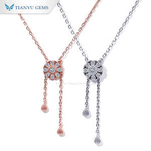 Collar con Colgante en Forma de Molino de Viento de Moissanita Tianyu, Chapado en Plata de Ley 925 con Oro, un Elegante Regalo de Aniversario - Product Image 1