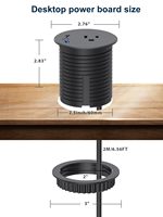 Toma de Corriente de Escritorio Multifuncional Industrial NFC de ABS con Enchufe Estándar para EE. UU./Reino Unido/UE, Mini Concentrador de Energía de Escritorio con PD20W USB-C